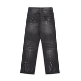 Men Jeans Hole Splash Ink