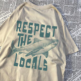 Respect The Locals Shark Printing Tshirt Breathable Street