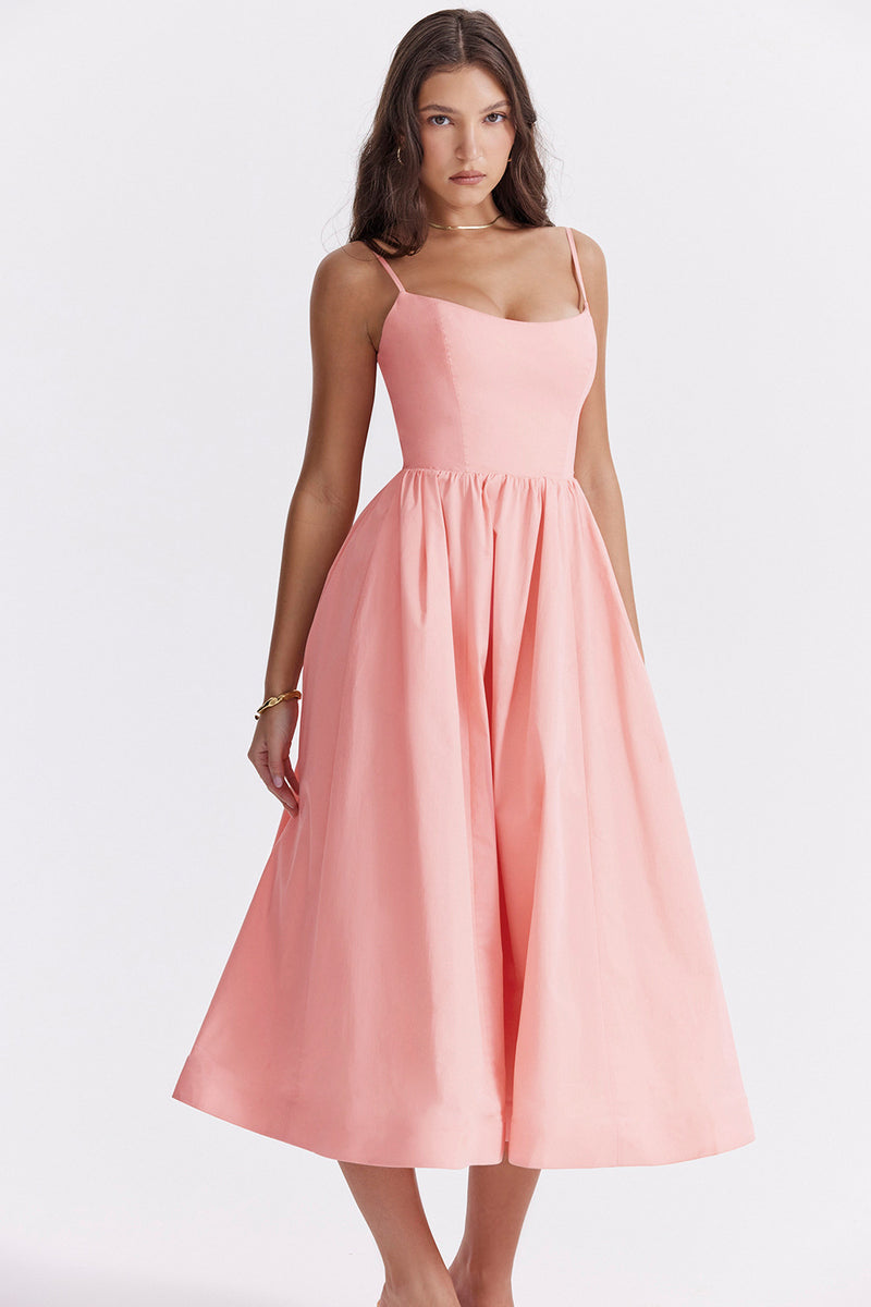 Women Dress Sexy Backless Spaghetti Straps Gentle Dress