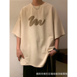 Men T Shirt Suede Summer Vintage Puff Print