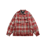 Unisex Coat Plaid Coat Cold-Proof Warm-Keeping Cotton Clothing