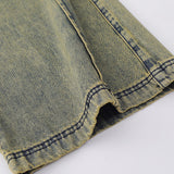 Men Jeans White Stitching Loose