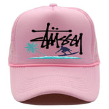 Stussy Hat Printed Truck Mesh Cap Outdoor Surfing Casual Sun Hat