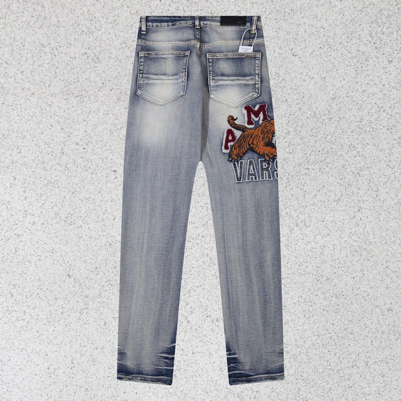 Amiri Jeans Tiger Embroidery Casual Jeans