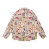 Men Long Sleeved T Shirt Printed Shirt Spring and Autumn Long Sleeve Casual Loose Men's Ins