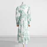 Bohemian Dress Vintage Fashion Polo Collar Dress