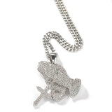 Jewelry INS Tide Brand Full Diamond Cross Pendant Necklace Hip Hop Crosses Spectrum St. Valentine's