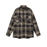 MIJKO Mens Jacket Plaid Lapel Plaid Jacket