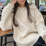 Women Pullover Sweater Vintage Loose Knit