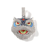 Jewelry Vintage Creative Lion Dance Hip Hop Copper Inlaid Zircon Colored Lion Head Necklace Far East Spectrum Animal St. Valentine's