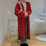 Women Knitted Cardigan Loose Sweater Long Sweater