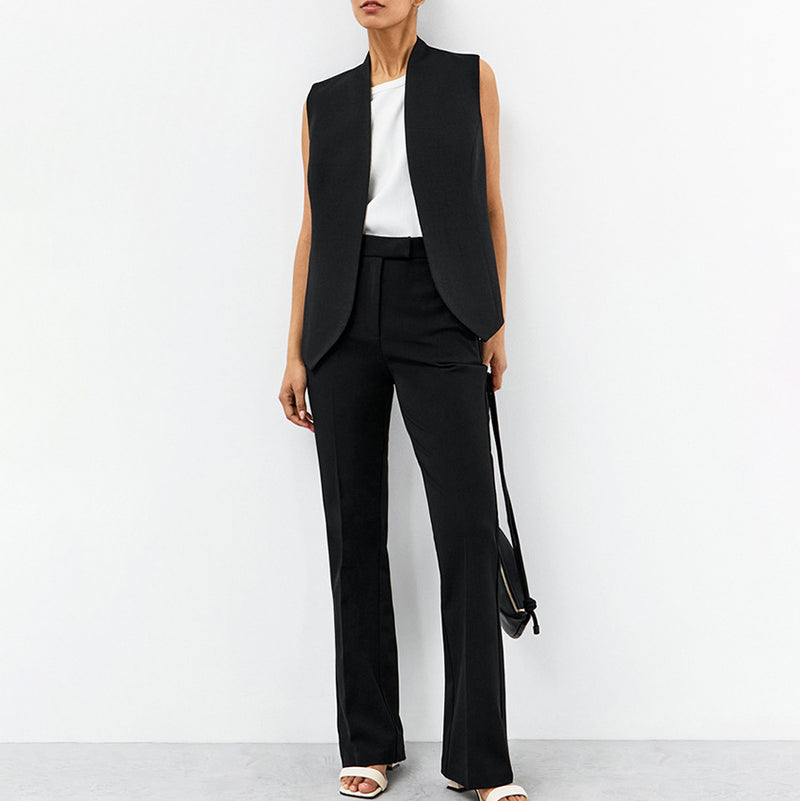 Women Co-Ords Sleeveless Vest V-neck Vest Suit High Waist Casual