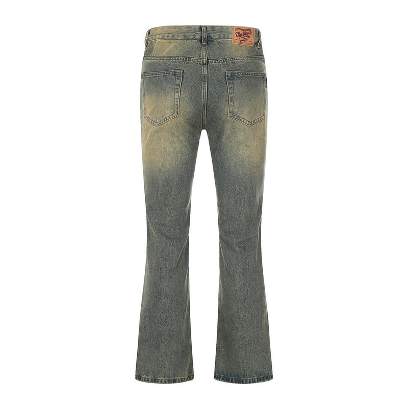 Men Jeans Bell-Bottom Pants Hip Hop Loose Leisure