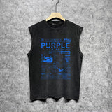 Purple Brand Distressed Tank T Shirts Distressed Sleeveless T-shirt Vest