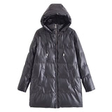Women Cotton Coat Warm PU Leather Jacket