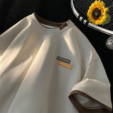 Men T Shirt Loose Teen Fake Two Pieces