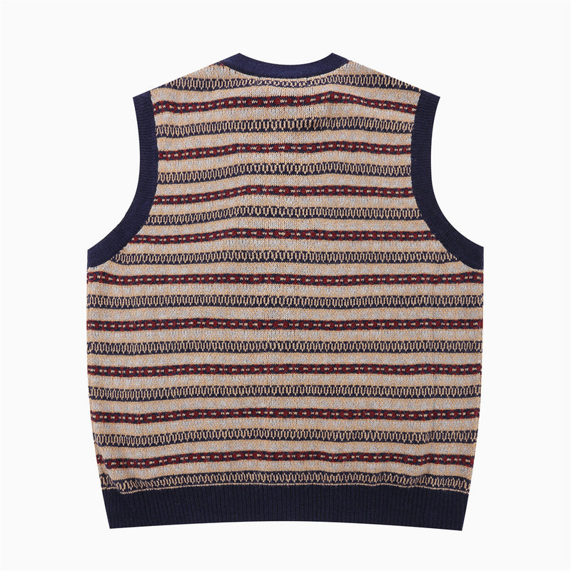 Men Sweater Vest Men's Waistcoat V-neck Towel Vest Spring and Autumn Ins