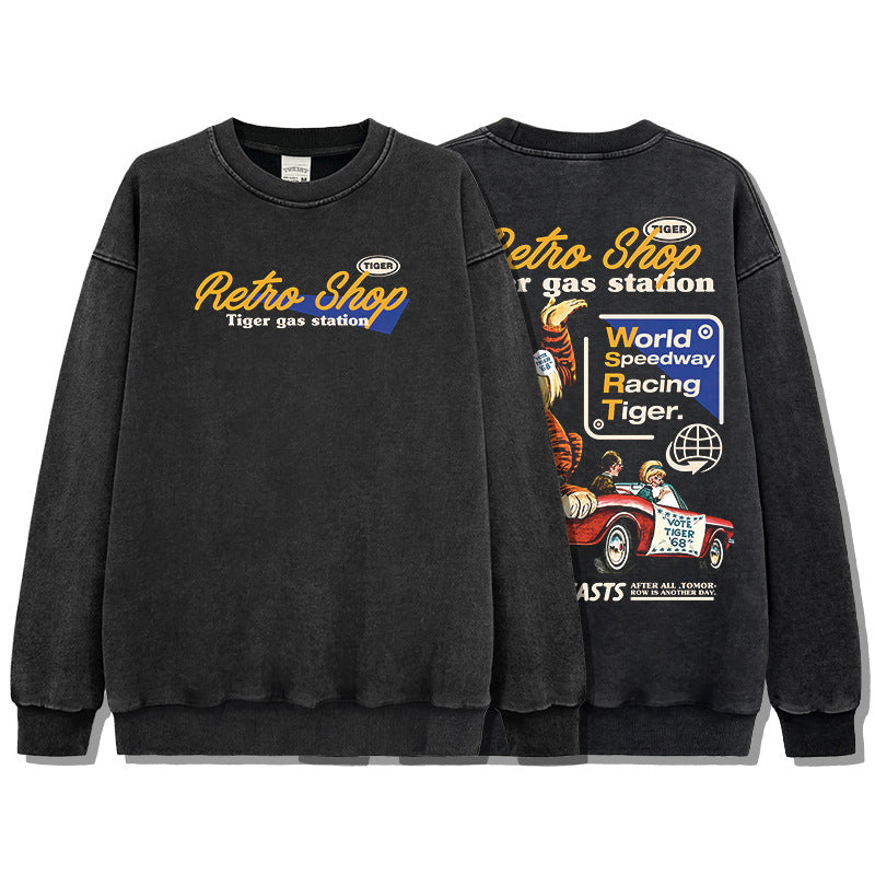 Unisex Long Sleeve Shirt Cartoon Print Loose