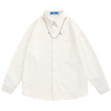 Men Long Sleeved T Shirt Simple Style Long Sleeve Shirt Men's Ins Loose Lapels Shirt Fashion