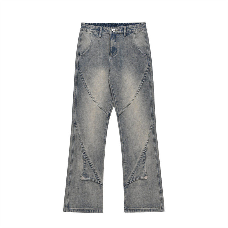 Men Jeans Ground White Personality Stitching