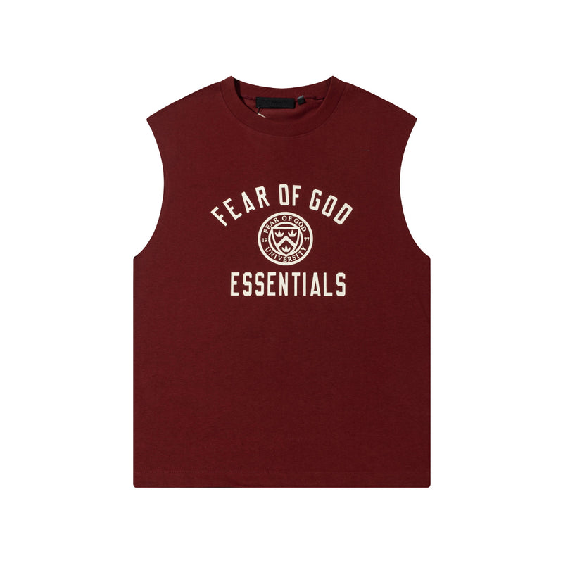 Fog Essentials tank spring/summer FOG letter pattern crew neck vest