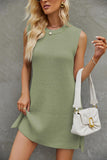 Women Pullover Sweater Knitted Dress Fashionable with Side-Slit Dress Female