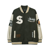 Women Jackets Retro College Style Embroidery Stitching Baseball Uniform Loose All-Match