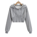 Women Hoodie Casual Cardigan Sports Hooded Zipper Sweatshirt