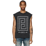 Purple Brand Distressed Tank T Shirts Distressed Sleeveless T-shirt Vest