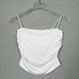 Women Vest Suspenders Skinny Slimming Pleated Hot Girl