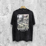 Purple Brand Distressed T Shirts Short Sleeve