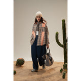 Unisex Shirt Plaid Retro Stitching Cardigan