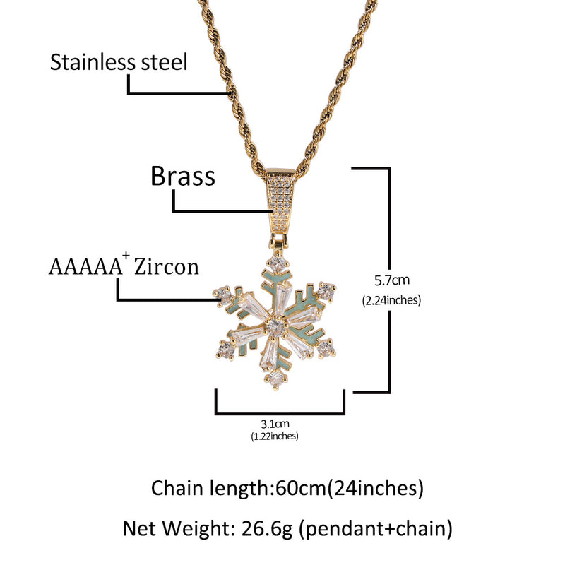 Jewelry Winter Rotating Snowflake Luminous Nightclub Versatile Jewelry St. Valentine's Spectrum Royalty Night light