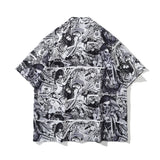 Short Sleeve Shirt Cartoon Vibe Casual Flower Shirt