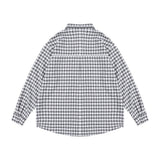 Men Long Sleeve T Shirt Plaid Letter Print Hollow out Long Sleeve Shirt Loose Casual Shirt