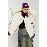 Unisex Coat Retro Patchwork Warm-Keeping Cotton Clothing
