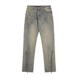 Men Jeans Zipper Slit Retro Loose All-Match