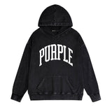 Purple Brand Distressed Hoodie Fashion Old Loose Hooded Sweater