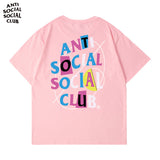 Anti Social Club T Shirt Men's Summer round Neck Cotton Loose