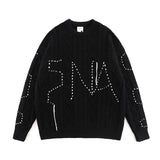 Women Sweater Contrast Color Letter Jacquard round Neck Sweater Sweater