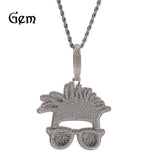 Jewelry Hip Hop Diamond Necklace Trendy Glasses Pendant Spectrum