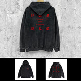 Purple Brand Distressed Hoodie Fashion Old Loose Hooded Sweater