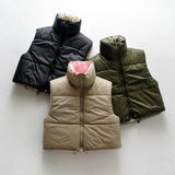 Women Cotton Coat Casual Double-Sided Wear Cotton Vest