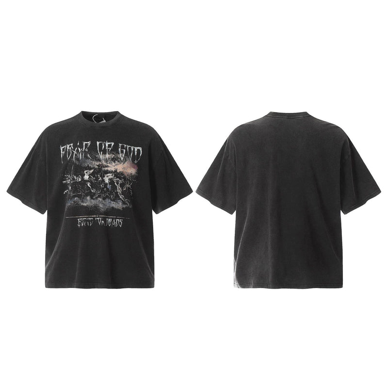 Fog Essentials T Shirts Spring and Summer FOG Washing Water Old Series Short Sleeves