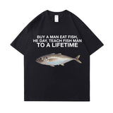 Buy A Man Eat Fish He Day Teach Fish Man To A Lifetime Funny
