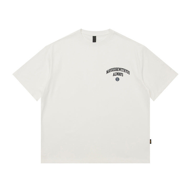 Men T-Shirt College Style Retro Casual Loose