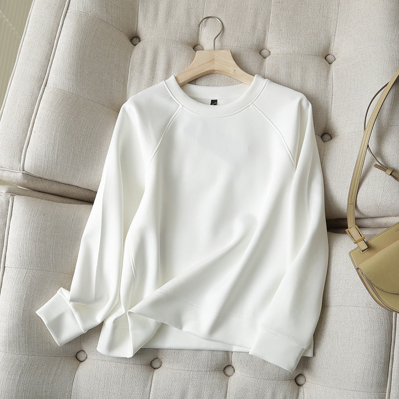 Women Hoodie Loose Student Oversize Pure White