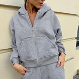 Women Co-Ords Knitted Fleece-Lined Sweater Suit Leisure Sports