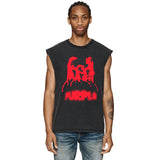 Purple Brand Distressed Tank T Shirts Distressed Sleeveless T-shirt Vest