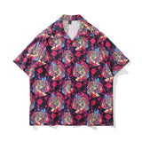 Short Sleeve Shirt Loose and Idle Wind Flower Shirt